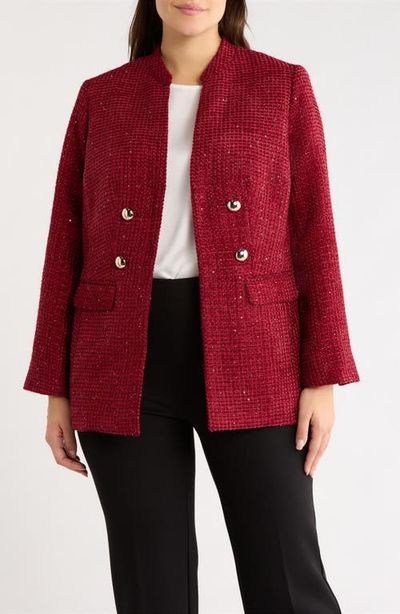 Anne Klein Anne Klein Sequin Faux Double Breasted Jacket