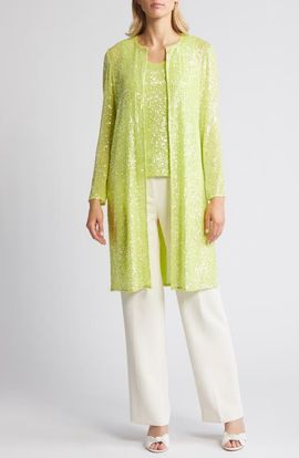 Anne Klein Anne Klein Sequin Mesh Duster