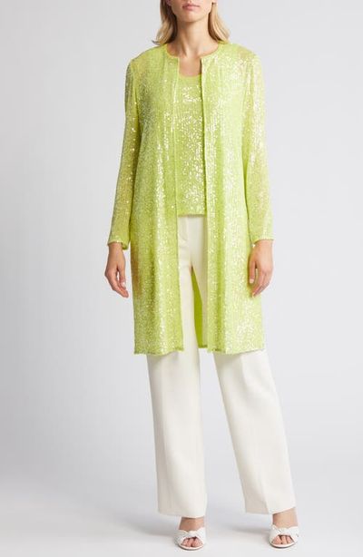 Anne Klein Anne Klein Sequin Mesh Duster