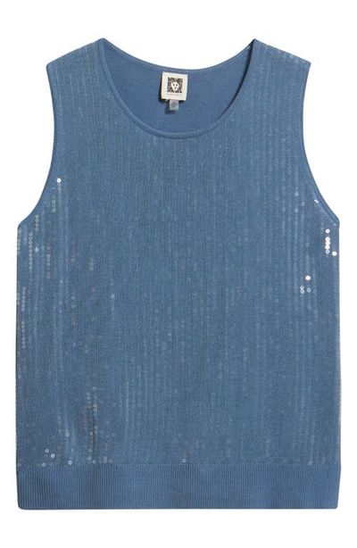 Anne Klein Anne Klein Sequined Crewneck Sweater Tank