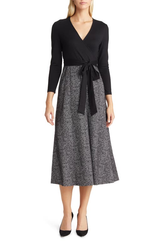 Anne Klein Anne Klein Serenity Glen Plaid A-Line Midi Dress