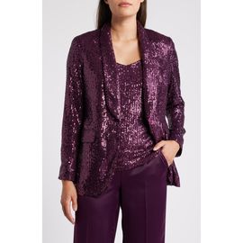 Anne Klein Anne Klein Shawl Collar Sequin Blazer