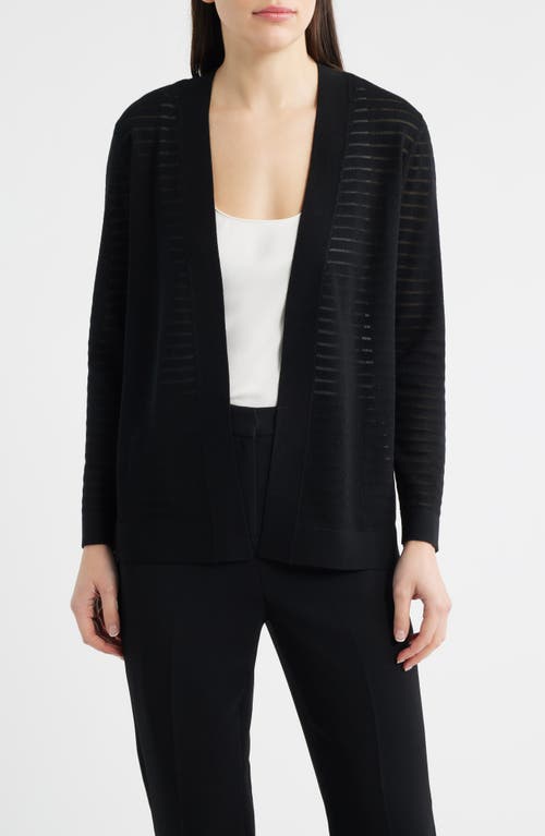 Anne Klein Anne Klein Sheer Stripe Open Front Cardigan