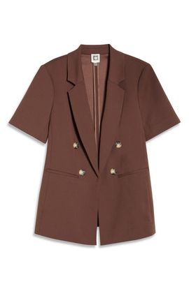 Anne Klein Anne Klein Short Sleeve Double Breasted Blazer