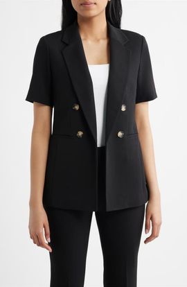Anne Klein Anne Klein Short Sleeve Double Breasted Jacket