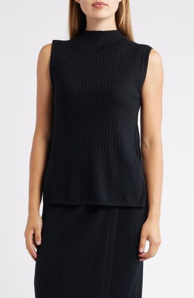 Anne Klein Anne Klein Sleeveless Wool Mock Neck Sweater