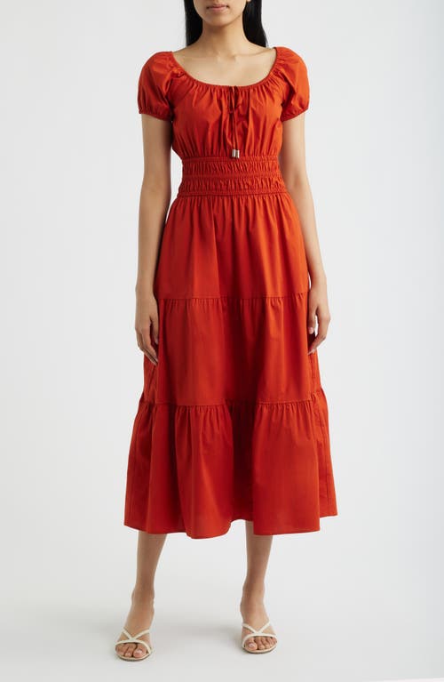 Anne Klein Anne Klein Smocked Tiered Midi Dress