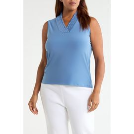 Anne Klein Anne Klein Smocked V-Neck Tank