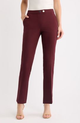 Anne Klein Anne Klein Straight Leg Pull On Pants