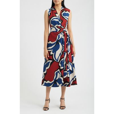 Anne Klein Anne Klein Surplice Wrap Midi Dress