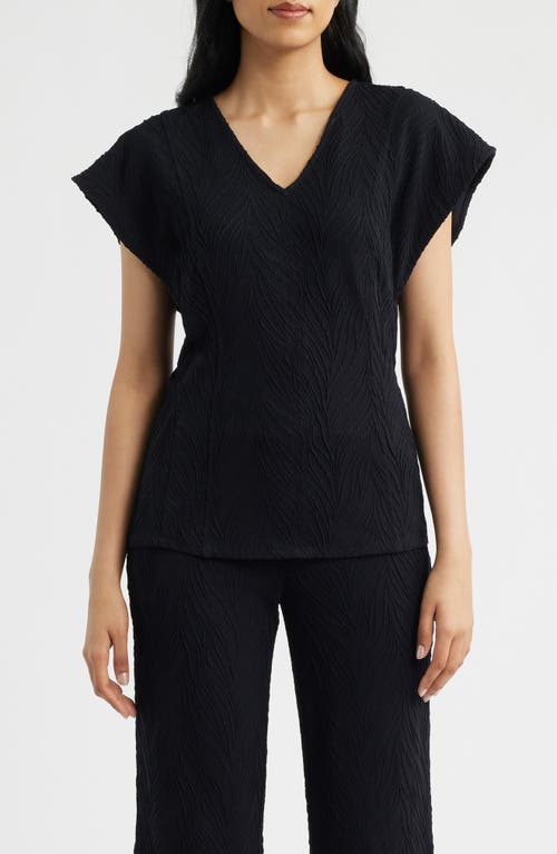 Anne Klein Anne Klein Texture Flutter Sleeve Top