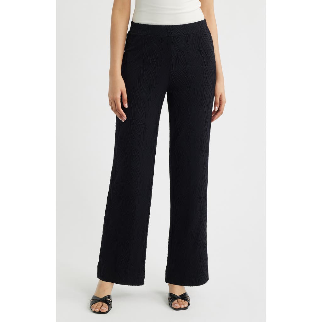 Anne Klein Anne Klein Textured Pull-On Wide Leg Pants