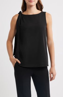 Anne Klein Anne Klein Tie Shoulder Sleeveless Top