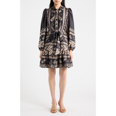 Anne Klein Anne Klein Tiered Paisley Print Shirtdress