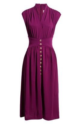 Anne Klein Anne Klein V-Neck Midi Dress