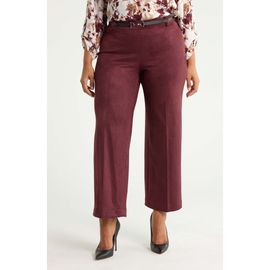 Anne Klein Anne Klein Wide Leg Faux Suede Scuba Pants