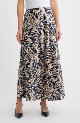 Anne Klein Anne Klein Zebra Print Bias Cut Skirt
