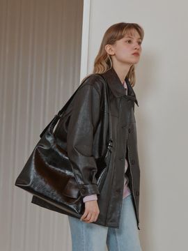 ANOETIC ANC CLASSIC HOBO BAG & CARD WALLET SET [BLACK]