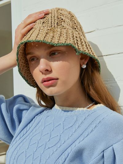 ANOETIC ANC Color Twisted Bucket Hat_Beige
