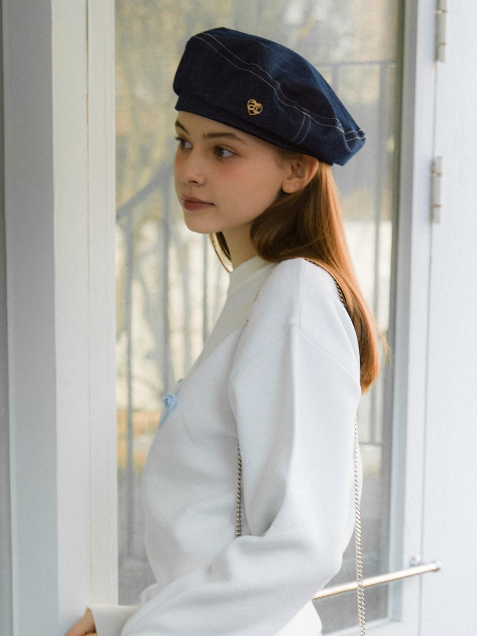ANOETIC ANC Logo Denim Beret