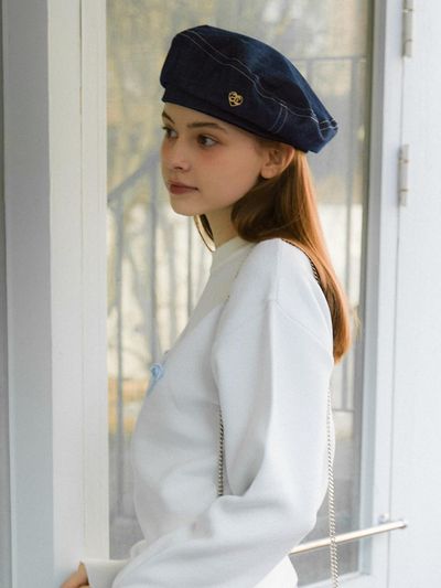 ANOETIC ANC Logo Denim Beret