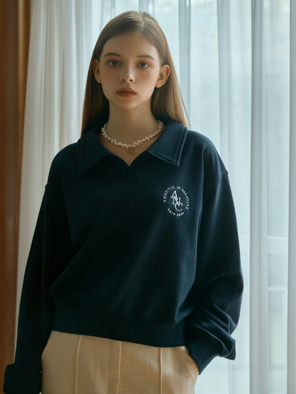 ANOETIC ANC Logo Pearl Necklace