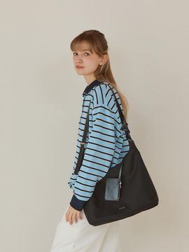 ANOETIC ANC NYLON HOBO BAG & CARD WALLET SET [BLACK]