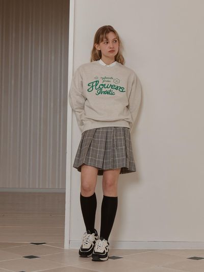 ANOETIC CLASSIC CHECK WRAP SKIRT [GREY]