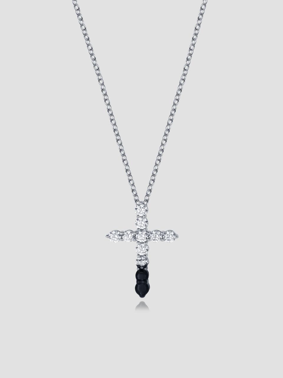 Anon Long Cross Necklace [Black]