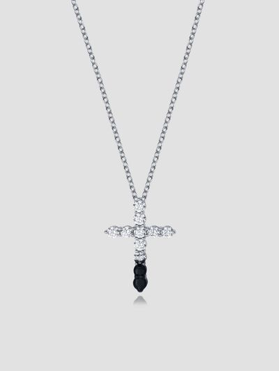 Anon Long Cross Necklace [Black]