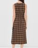 Another Girl Another Girl Contrast Check Panel Midaxi Dress Brown/Blue - 3