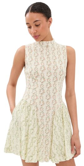 Another Girl Another Girl Cottage Core Hip Gather Mini Dress Pink Floral