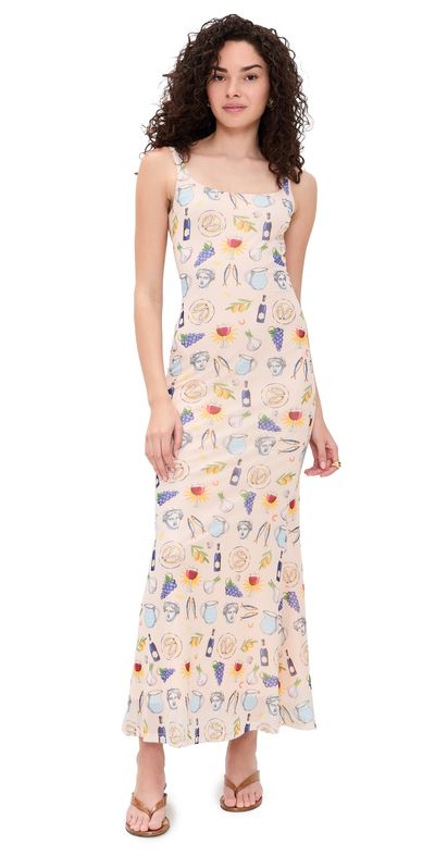 Another Girl Another Girl Eurosummer Print Mesh Maxi Dress Multi