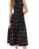 Another Girl Another Girl Handcrafted Hip Gathered Midaxi Dress Black - 1