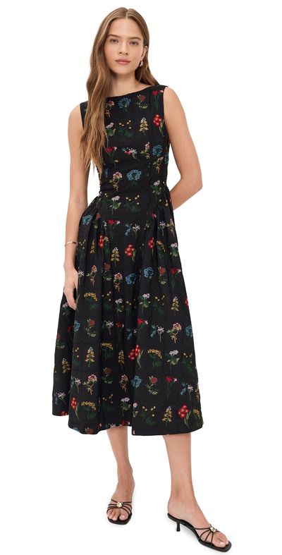 Another Girl Another Girl Handcrafted Hip Gathered Midaxi Dress Black