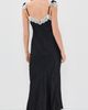 Another Girl Another Girl Lace Trim Satin Maxi Slip Dress Black - 3