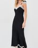 Another Girl Another Girl Lace Trim Satin Maxi Slip Dress Black - 5