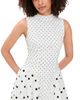 Another Girl Another Girl Polka-Dot Mix Gathered Hip Mini Dress White - 1