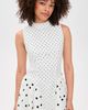 Another Girl Another Girl Polka-Dot Mix Gathered Hip Mini Dress White - 2