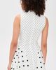 Another Girl Another Girl Polka-Dot Mix Gathered Hip Mini Dress White - 3