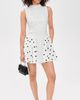 Another Girl Another Girl Polka-Dot Mix Gathered Hip Mini Dress White - 5