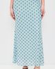 Another Girl Another Girl Polka Dot Mesh Maxi Skirt Blue/Brown - 2