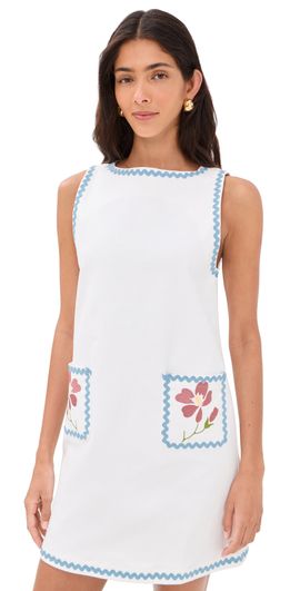 Another Girl Another Girl Ric Rac Floral Shift Dress Ivory
