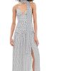 Another Girl Another Girl Spot Mesh Maxi Dress with Scarf White/Black - 1