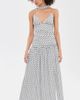 Another Girl Another Girl Spot Mesh Maxi Dress with Scarf White/Black - 2