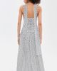 Another Girl Another Girl Spot Mesh Maxi Dress with Scarf White/Black - 3