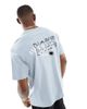 Another Influence Another Influence boxy logo print t-shirt in blue - 1