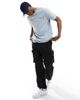Another Influence Another Influence boxy logo print t-shirt in blue - 2