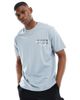 Another Influence Another Influence boxy logo print t-shirt in blue - 4