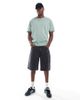 Another Influence Another Influence carpenter jorts in washed black - 1